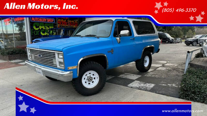 1987 Chevrolet Blazer for sale at Allen Motors, Inc. in Thousand Oaks CA