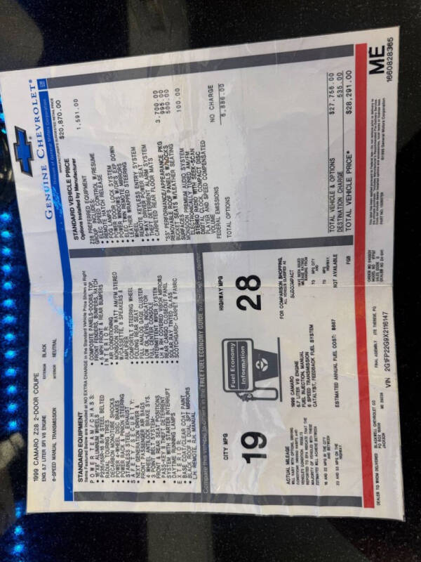 1999 Chevrolet Camaro