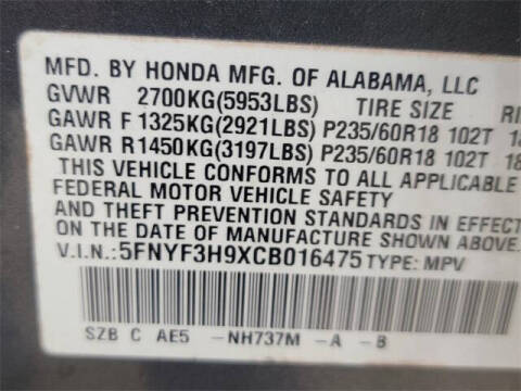 2012 Honda Pilot Touring