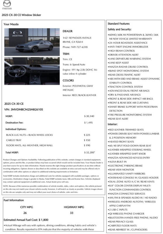 2025 Mazda CX-30 2.5 S Carbon Edition