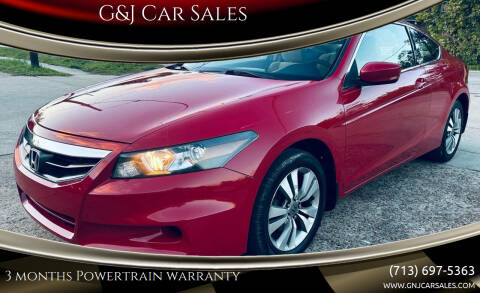 2012 Honda Accord for sale at G&J Car Sales in Houston TX