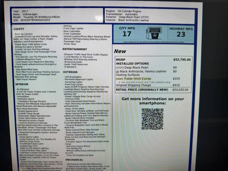 2017 Volkswagen Touareg V6 Wolfsburg