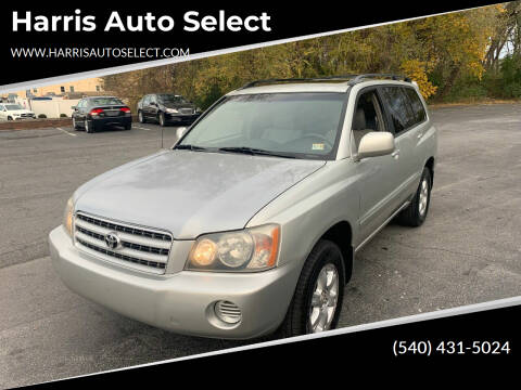 2003 Toyota Highlander for sale at Harris Auto Select in Winchester VA