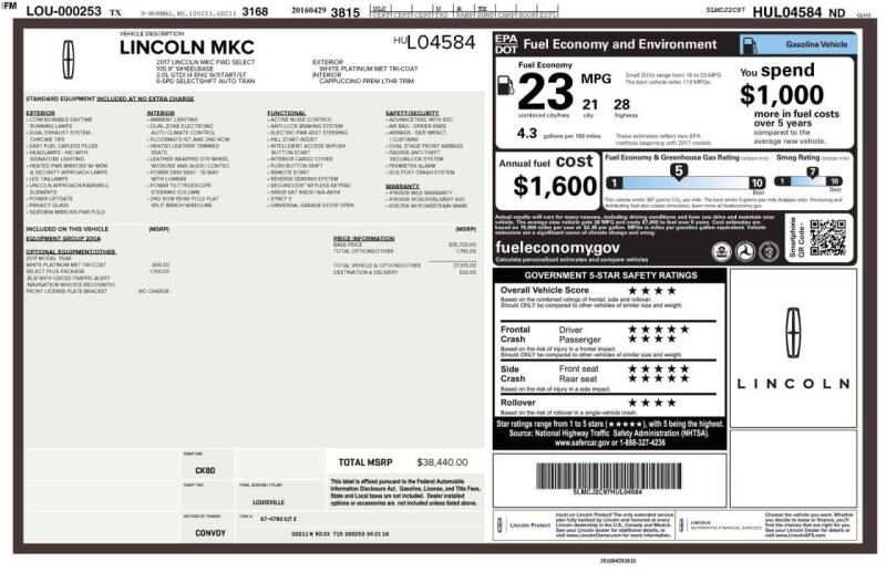 2017 Lincoln MKC Select