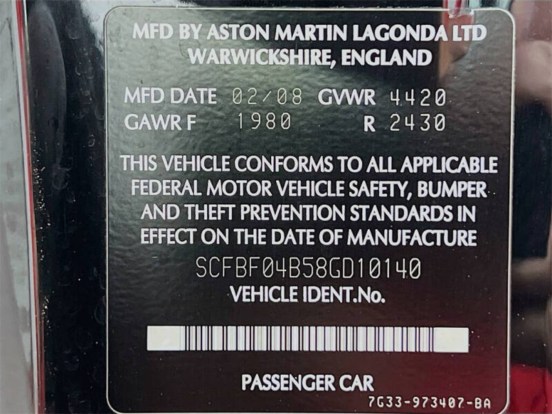 2008 Aston Martin V8 Vantage Roadster