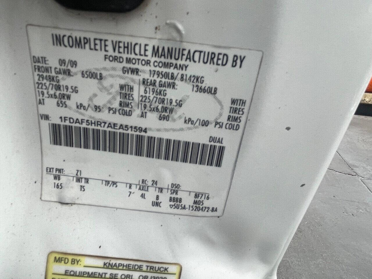 2010 FORD F-550 Incomplete - $19,900