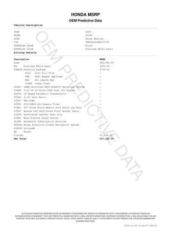 2025 Honda Pilot Black Edition