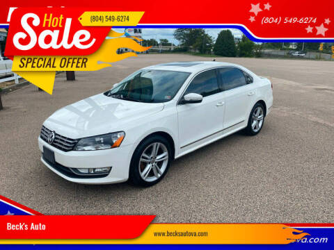 2013 Volkswagen Passat for sale at Beck's Auto in Chesterfield VA