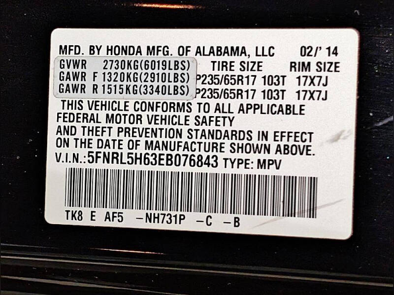 2014 Honda Odyssey EX-L w/DVD