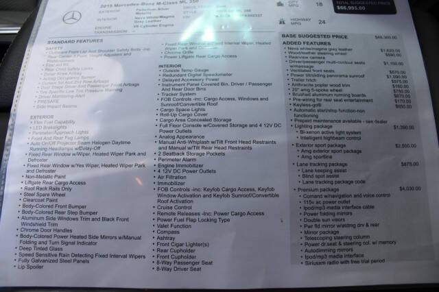 2015 Mercedes-Benz M-Class ML 350