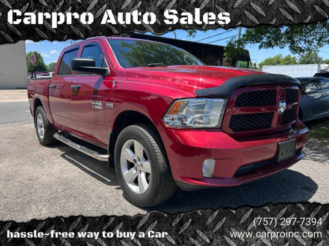 2013 RAM 1500 for sale at Carpro Auto Sales in Chesapeake VA