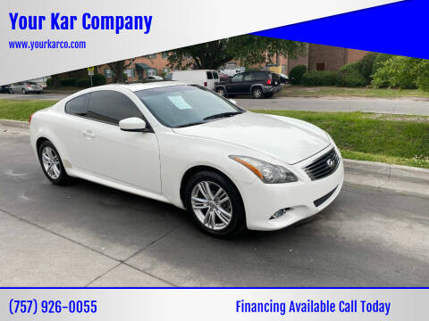 2013 Infiniti G37 Coupe for sale at Your Kar Company in Norfolk VA