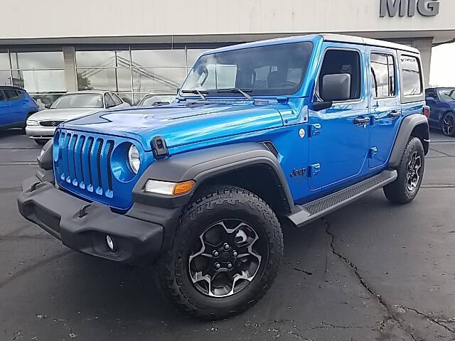 Used 2021 Jeep Wrangler Unlimited Sport S with VIN 1C4HJXDNXMW702280 for sale in Bellefontaine, OH