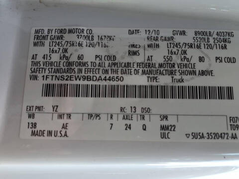 2011 Ford E-Series E-250