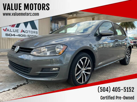 2017 Volkswagen Golf for sale at VALUE MOTORS in Kenner LA