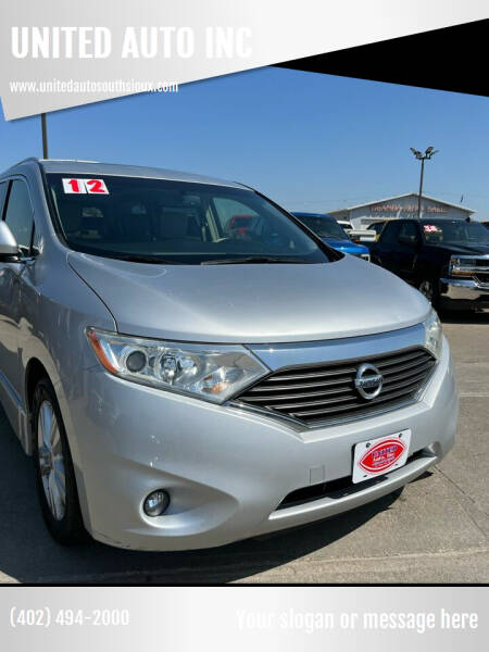 2012 Nissan Quest for sale at UNITED AUTO INC in South Sioux City NE