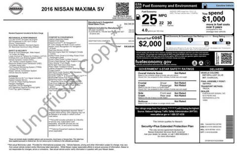 2016 Nissan Maxima 3.5 SV