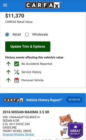 2016 Nissan Maxima Platinum