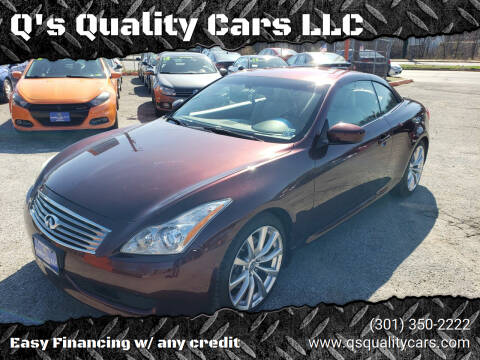 2010 Infiniti G37 Convertible for sale at Q's Quality Cars LLC in Capitol Heights MD