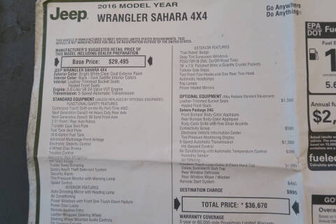 2016 Jeep Wrangler Sahara