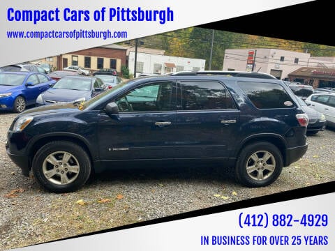 2008 GMC Acadia for sale at Compact Cars of Pittsburgh in Pittsburgh PA