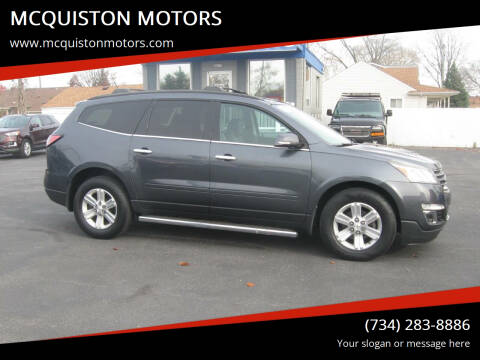 2013 Chevrolet Traverse for sale at MCQUISTON MOTORS in Wyandotte MI