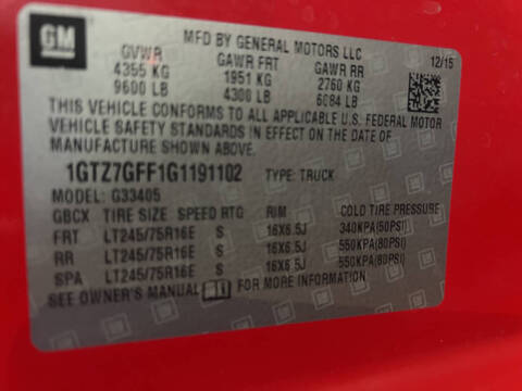 2016 GMC Savana 3500