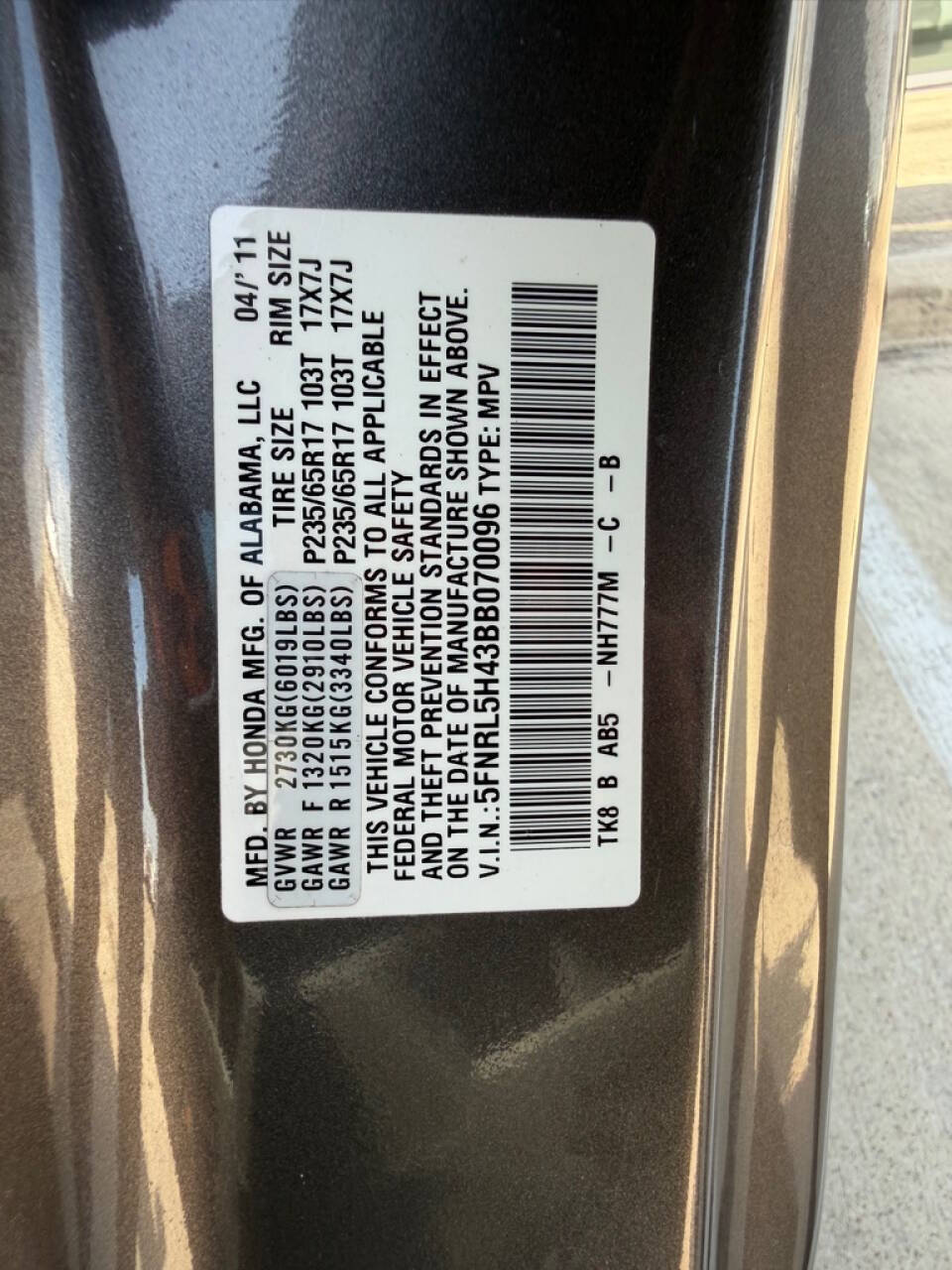 Dk. Gray 2011 Honda Odyssey EX EX 4dr Mini-Van 29