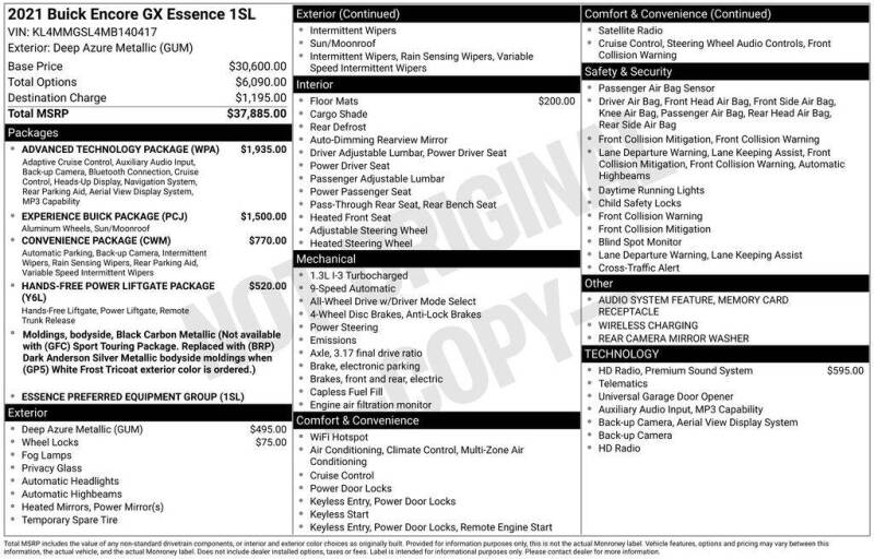 2021 Buick Encore GX Essence