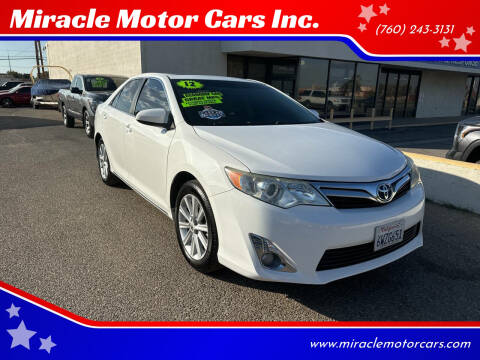 2012 Toyota Camry for sale at Miracle Motor Cars Inc. in Victorville CA