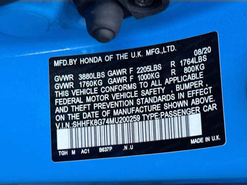 2021 Honda Civic Type R Touring