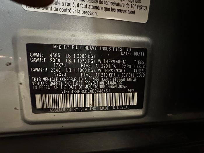 2011 Subaru Outback 2.5i Limited