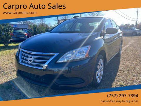 2015 Nissan Sentra for sale at Carpro Auto Sales in Chesapeake VA