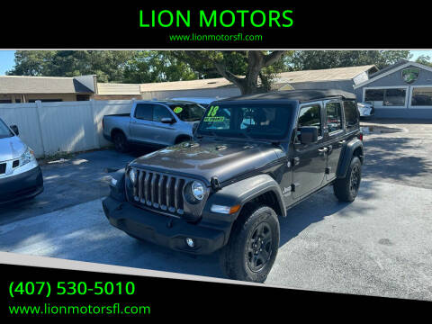 2018 Jeep Wrangler Unlimited for sale at LION MOTORS in Orlando FL