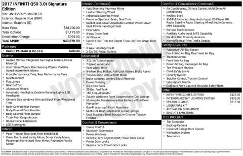 2017 Infiniti Q50 3.0T Signature Edition