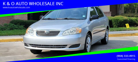 2008 Toyota Corolla for sale at K & O AUTO WHOLESALE INC in Jacksonville FL