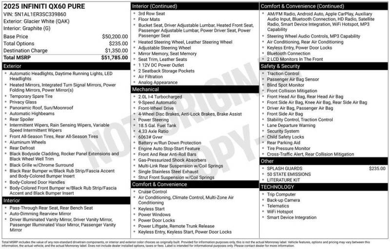 2025 Infiniti QX60 Pure