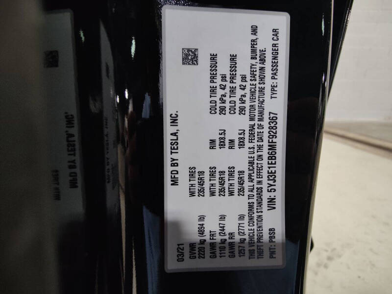 2021 Tesla Model 3 Long Range