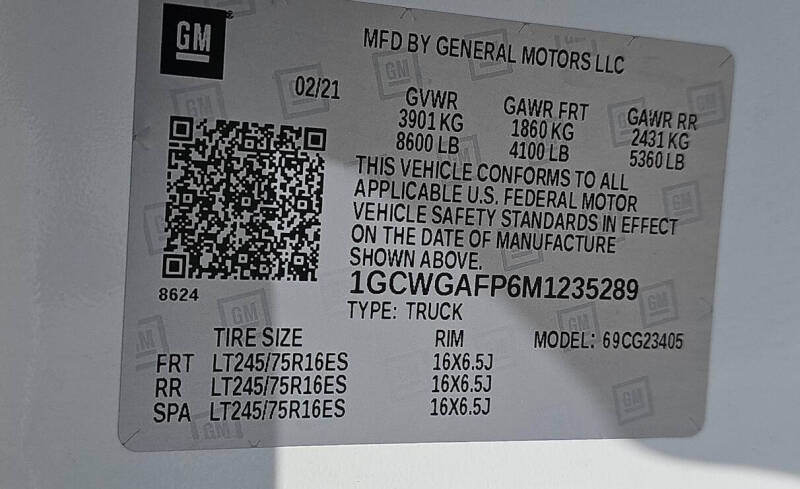 2021 Chevrolet Express 2500