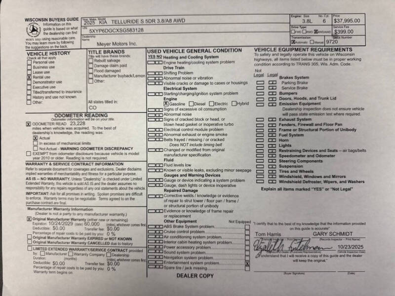 2025 Kia Telluride S