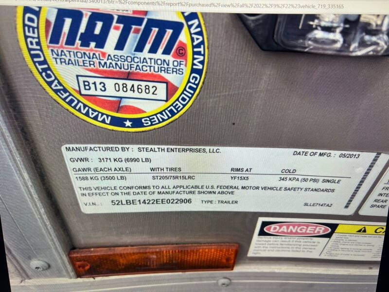 2014 Stealth Trailers Liberty