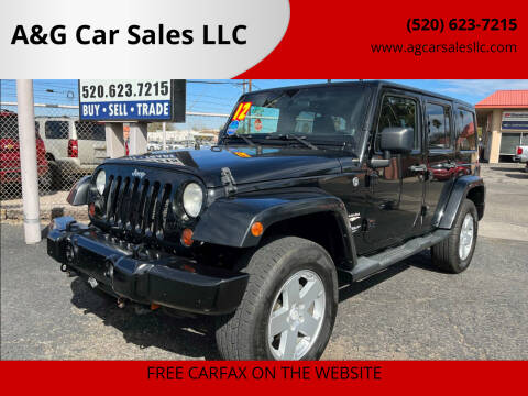 2012 Jeep Wrangler Unlimited for sale at A&G Car Sales  LLC in Tucson AZ