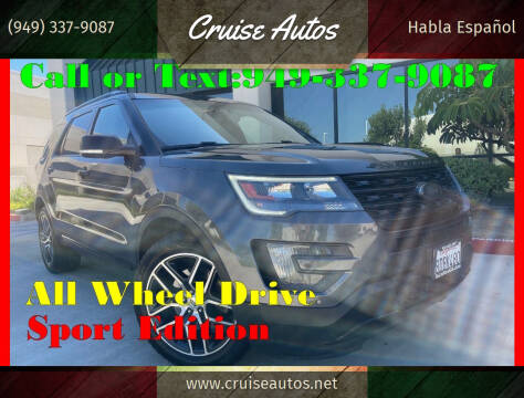 2016 Ford Explorer for sale at Cruise Autos in Corona CA