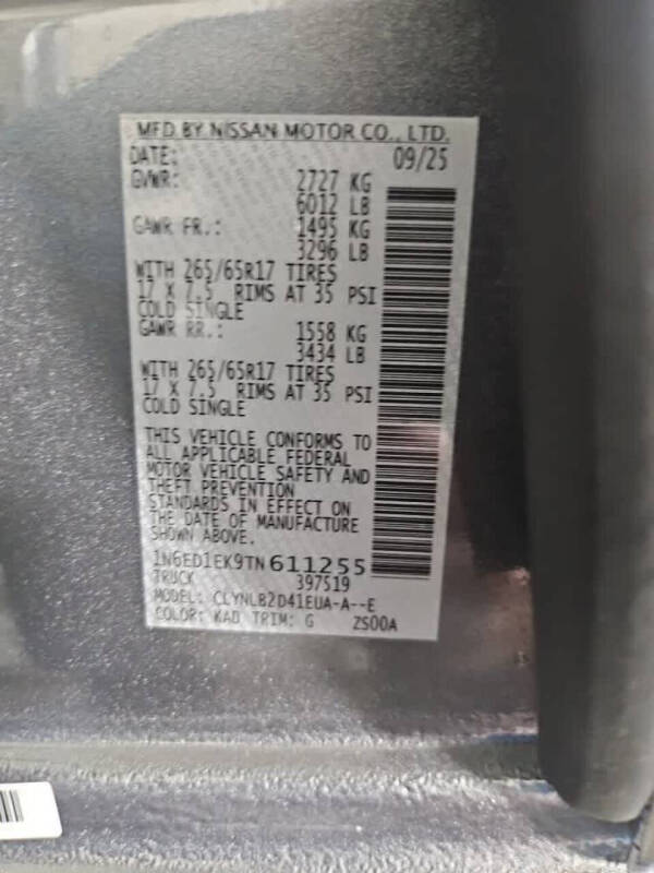 2026 Nissan Frontier SV