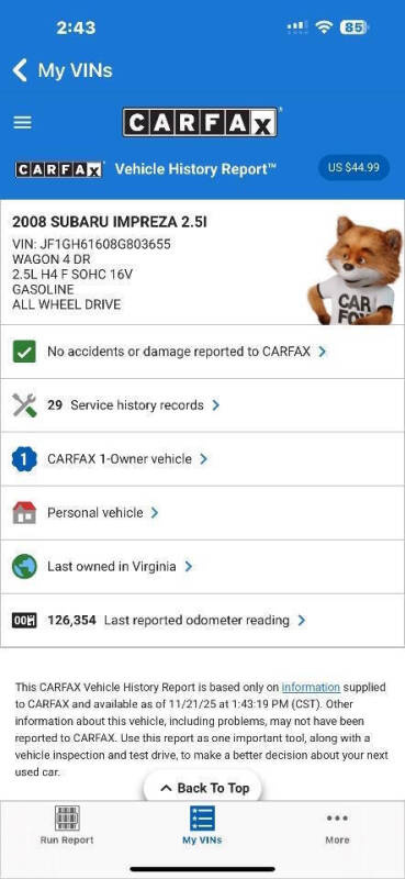 2008 Subaru Impreza 2.5i Premium Package