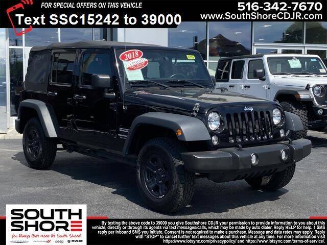 2018 Jeep Wrangler JK Unlimited for sale at South Shore Chrysler Dodge Jeep Ram in Inwood NY