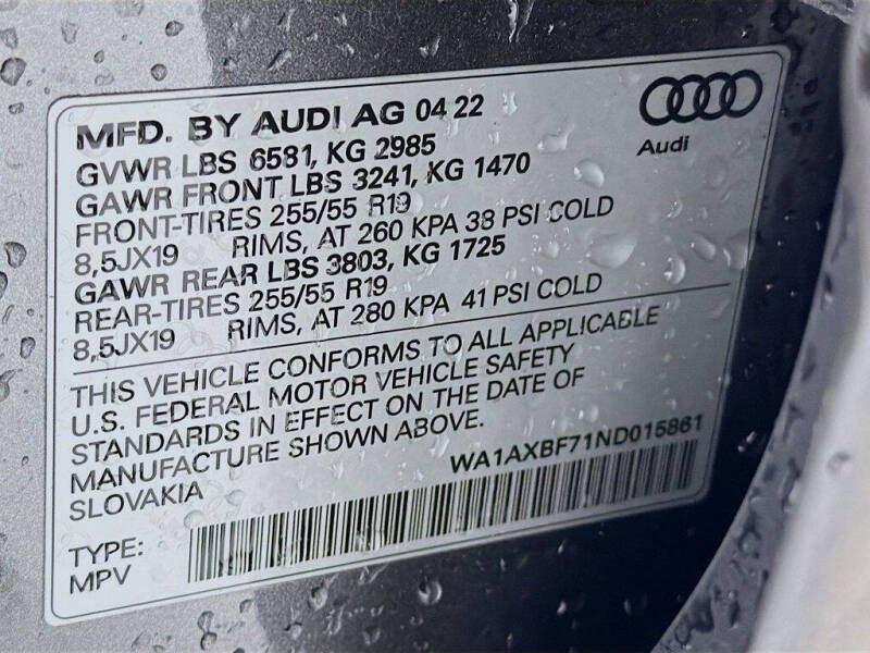 2022 Audi Q7 quattro Premium 55 TFSI