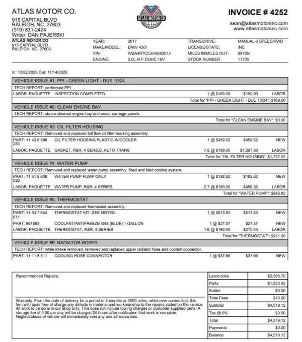 2017 BMW 4 Series 430i