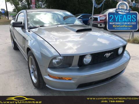 2008 Ford Mustang for sale at LUXURY UNLIMITED AUTO SALES in San Antonio TX