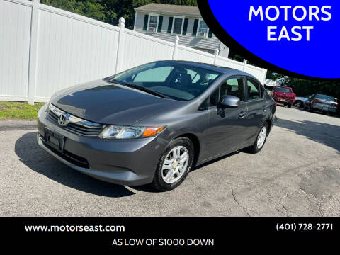 2012 Honda Civic for sale at MOTORS EAST in Cumberland RI